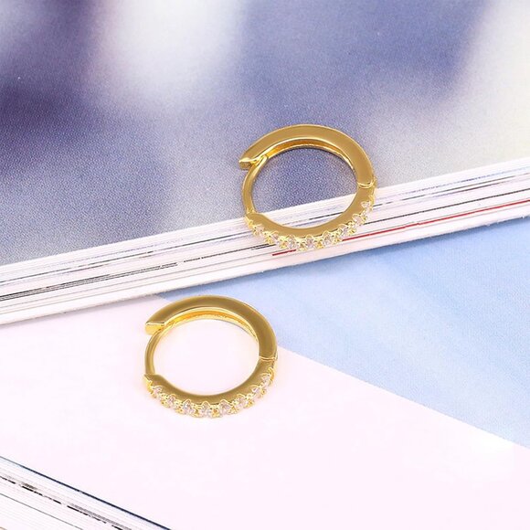 🆕 Women Gold Trendy Pearl Drop Dangle Earrings Cubic Zirconia Brides Jewelry - Picture 7 of 7